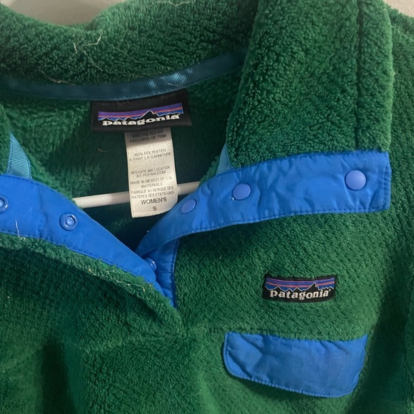 Patagonia Kids Forest Green Fleece Hoodie - Picture 3 of 4
